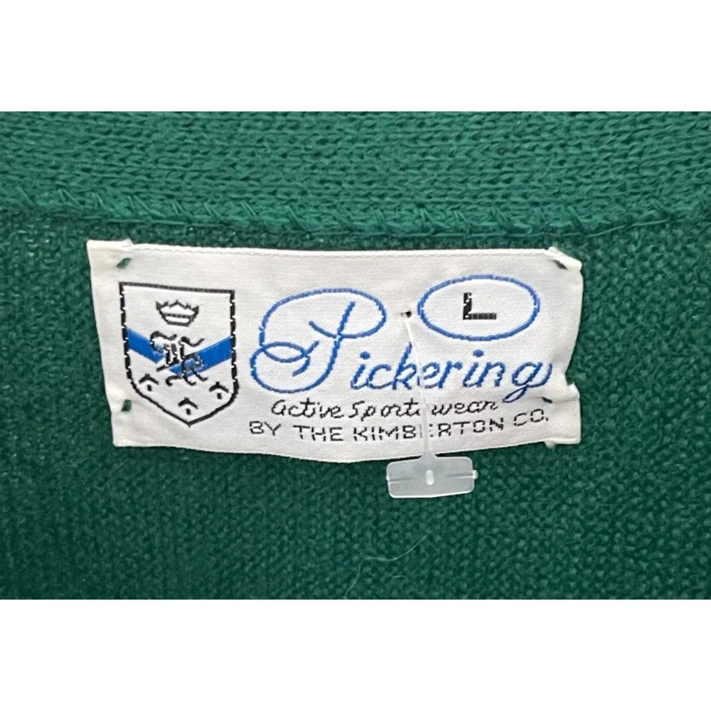 Vintage Pickering Cardigan Sweater Men's Lg‎ Green Economy Invitational Golf USA